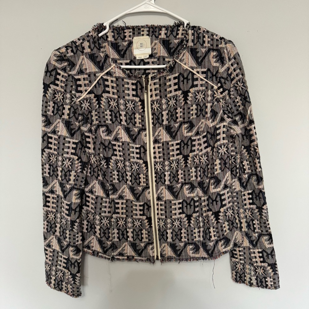 Hei Hei Anthropologie Patterned Woven Jacket
